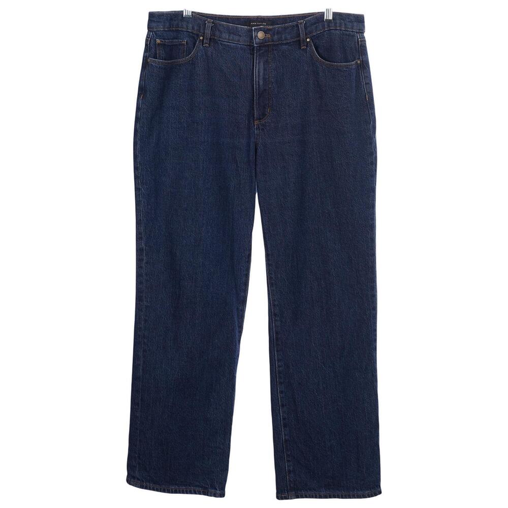 Ann Taylor Jeans 12P Blue Medium Wash Straight Leg Cotton Blend Denim Pockets
